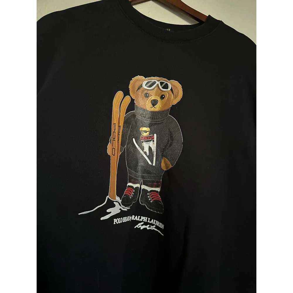Polo Ralph Lauren Men's Ski Bear Graphic Crewneck Sweatshirt - Navy Blue - XXL